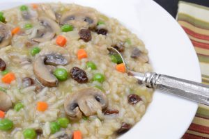 Gluten Free Sausage Mushroom Raison Risotto