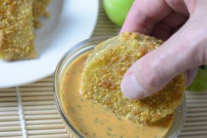 Allergen Free Fried Green Tomatoes With Thai Cilantro Lime Sauce