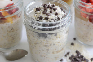 Overnight Oats topped with chocolate chips